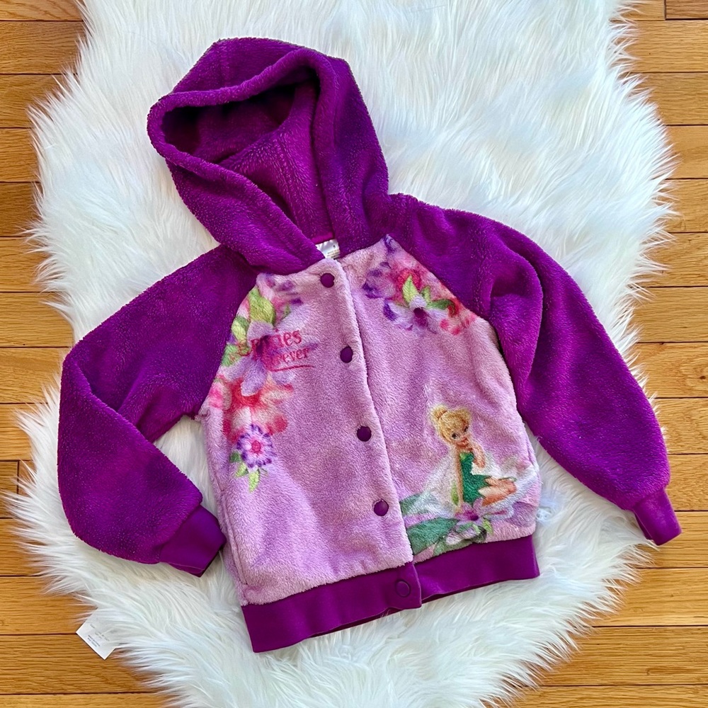 💜Tinker Bell by Disney fairies size 5 super soft purple coat with pockets!